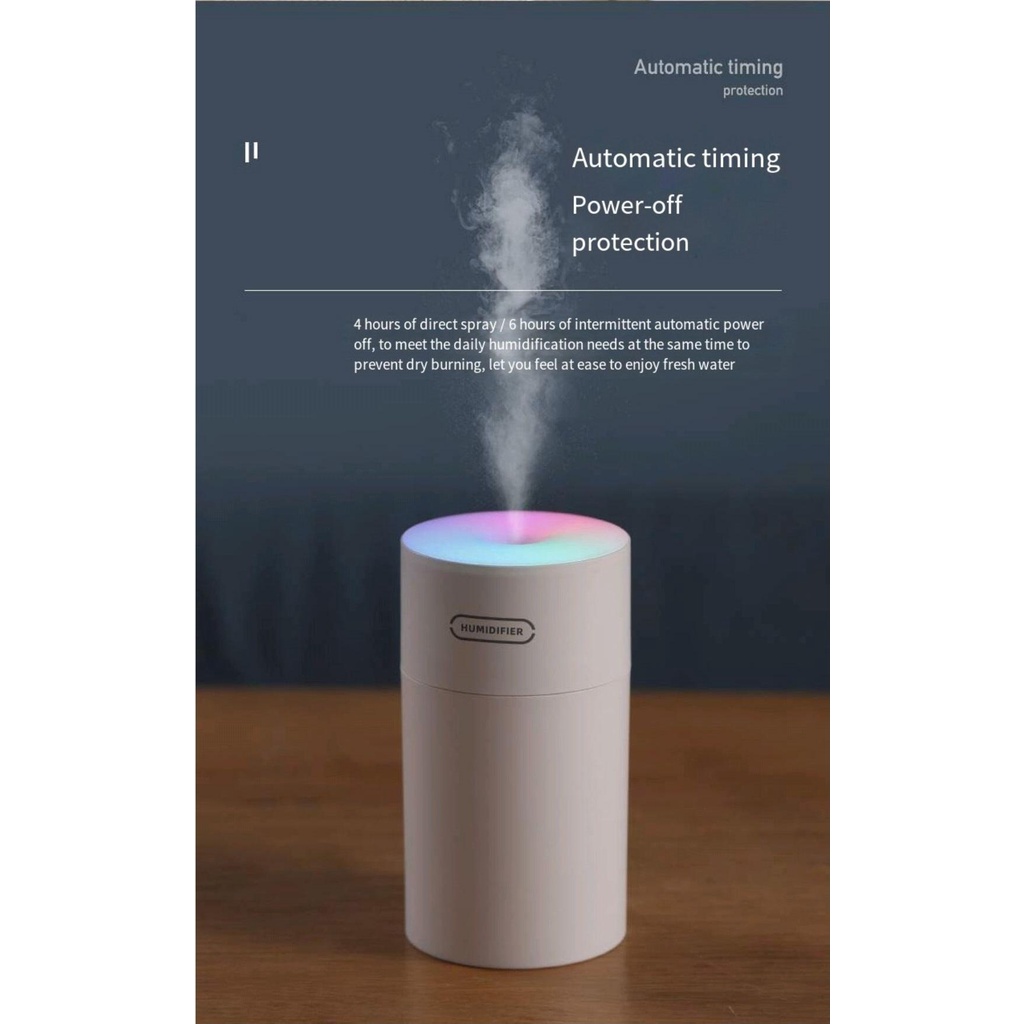 HUMIDIFIER ULTRASONIC AROMATHERAPHY OIL DIFFUSER COLORFUL DQ108 270 ML