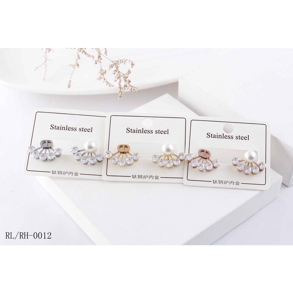 Titanium Anting Mutiara Perhiasan Fashion 0012