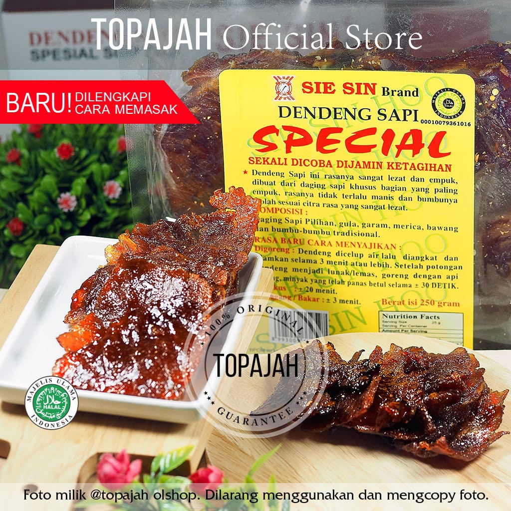 

Dendeng sapi mentah spesial ”SIE SIN” 250gr HALAL. BARU DILENGKAPI CARA MEMASAK