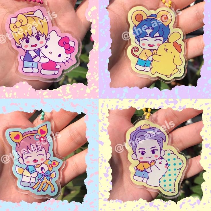SALEE.. [Ready Stock] NCT x Sanrio Unofficial Gantungan Kunci Keyring Keychain | Gantungan Kunci NCT