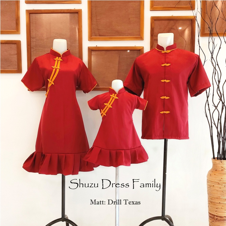 Shuzu Dress Family | Koko Shuzu | Kostum Imlek | Baju Kostum Imlekbaju imlek anak dan dewasa terbaru baju imlek keluarga dress imlek murah cheongsam anak dan dewasa murah