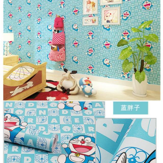 [PROMO] COD Wallpaper Sticker Dinding Dekorasi Ruang Tamu Tembok Kamar Tidur 3d Doraemon Termurah