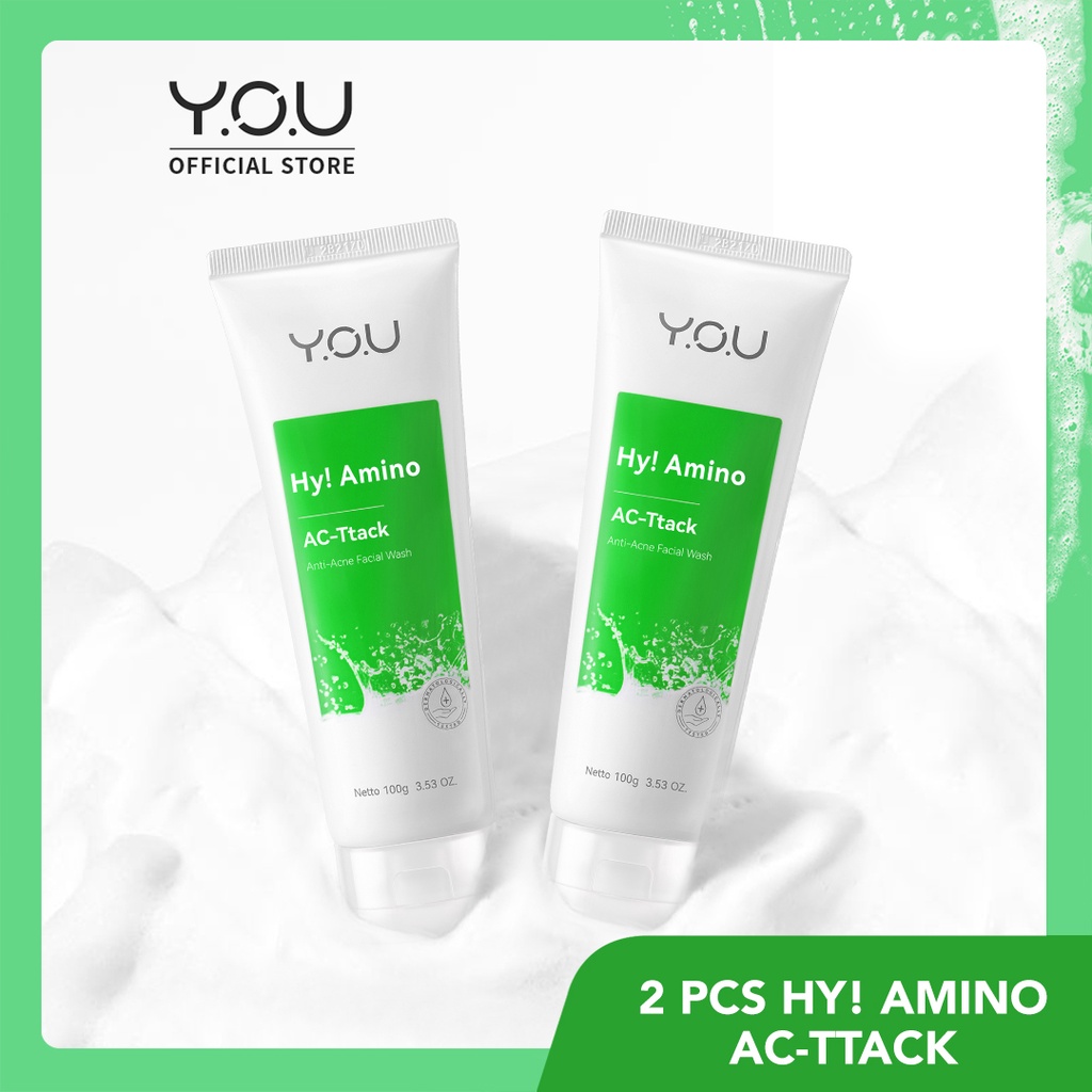[READY STOCK] YOU Hy! Amino Anti Acne Facial Wash Sabun Cuci Muka Acnes Facial Wash Bekas Jerawat-2 pcs