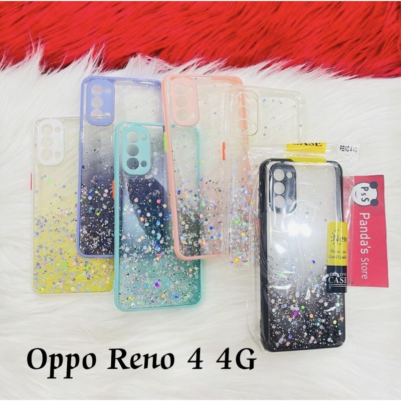 Glitter Case Oppo Reno 4 4G Funny Color Dengan Pelindung Kamera (PsS)