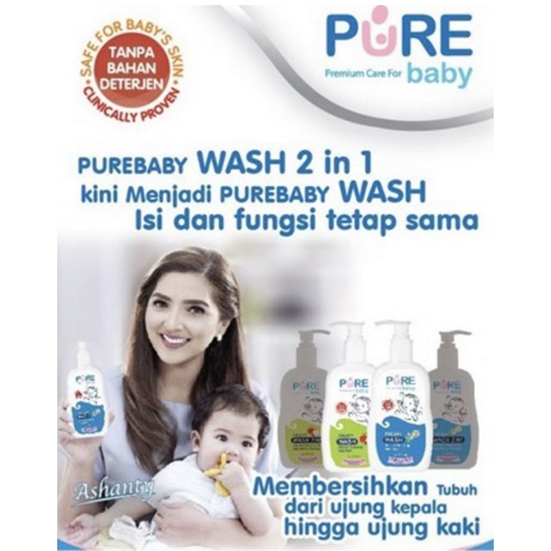 Pure Baby Wash 2in1 Fruity wash Freshy wash 230ml Sabun dan Shampoo Bayi