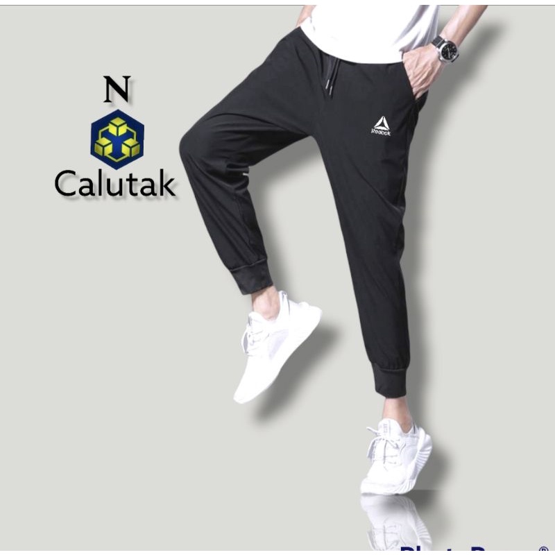 TRAINING PANJANG M L XL XXL HITAM SWEATPANTS BAHAN BABY TERRY LEMBUT