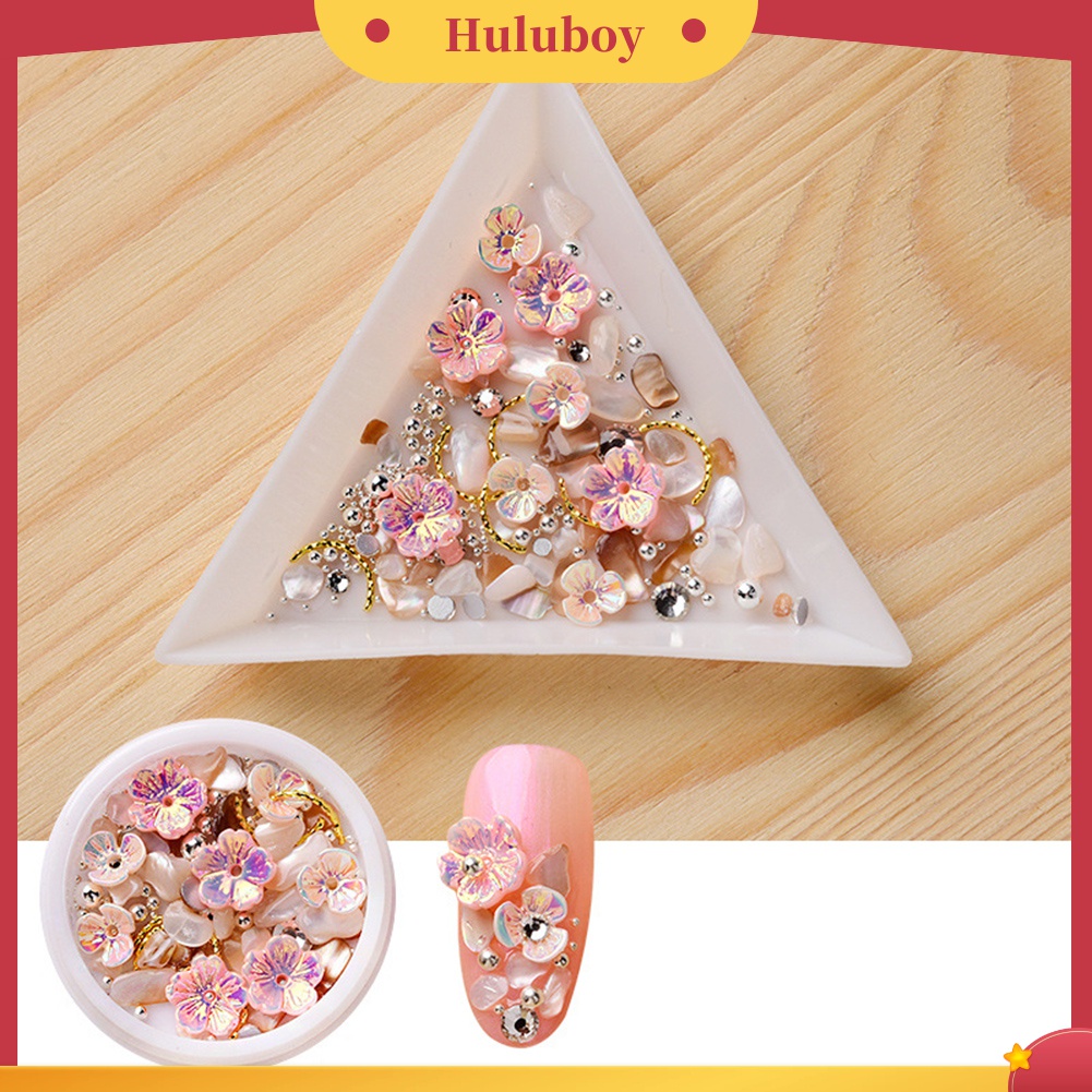 Huluboy Huluboy♡ Hiasan Kuku 3D DIY Bentuk Bunga Dengan Berlian Imitasi Untuk Nail Art