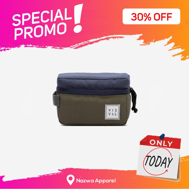 TAS KAMERA HAZEN CAMERA CUBE VISVAL OLIVE X NAVY