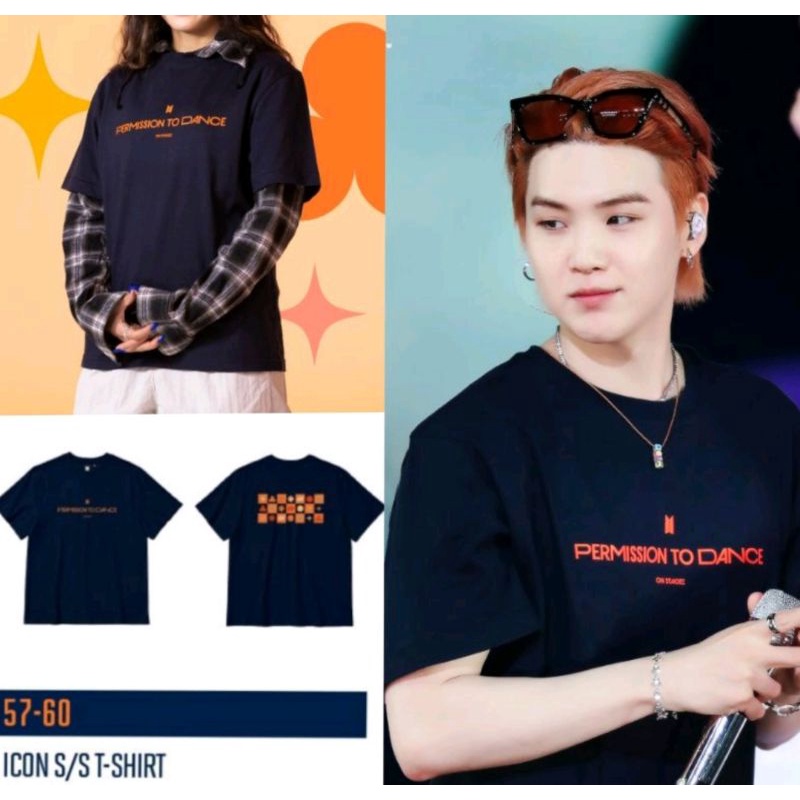 Kaos BTS Permission to Dance on stage Navy icon tshirt