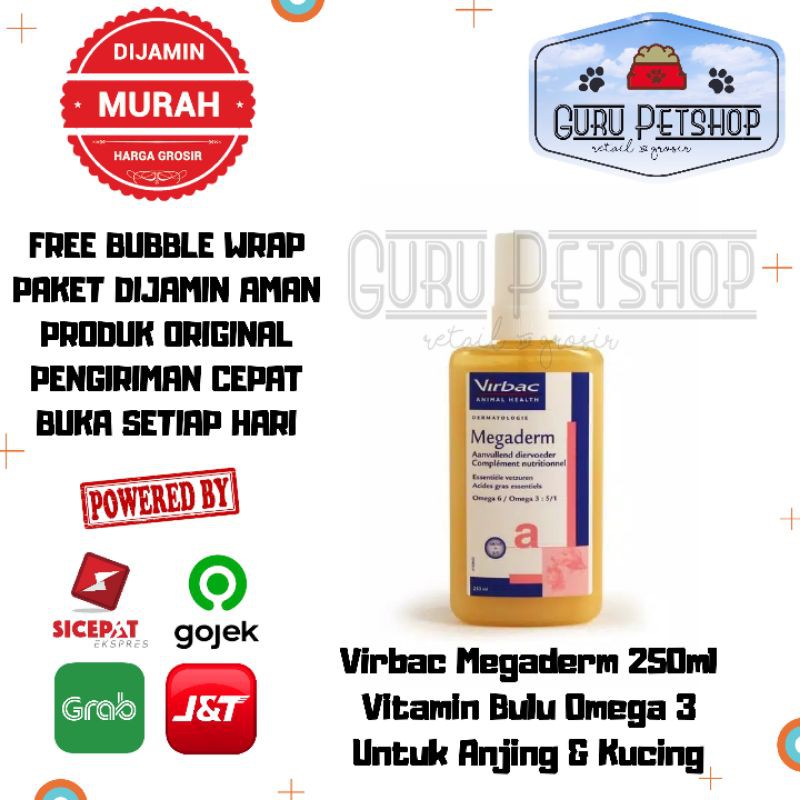 Virbac Megaderm 250ml / Vitamin Bulu Megaderm 250ml / Vitamin Bulu Kucing Anjing
