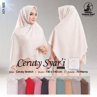 Kerudung Syari segiempat polos CERUTY SYARI by Umama Scarf 