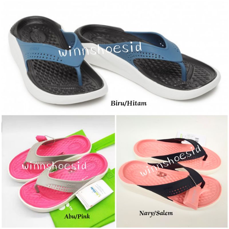 Crocs LiteRide Flip Unisex Sandal Pria Wanita Jepit Nyaman Sendal Rumah Flop