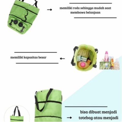 KOREAN SHOPPING BAG - TOTE BAG - TAS BELANJA LIPAT RODA