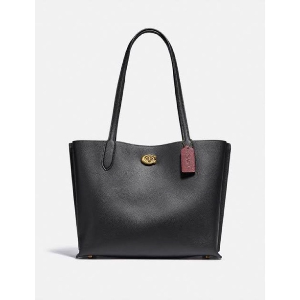 Coach Willow Tote In Colorblock (C0691) Black