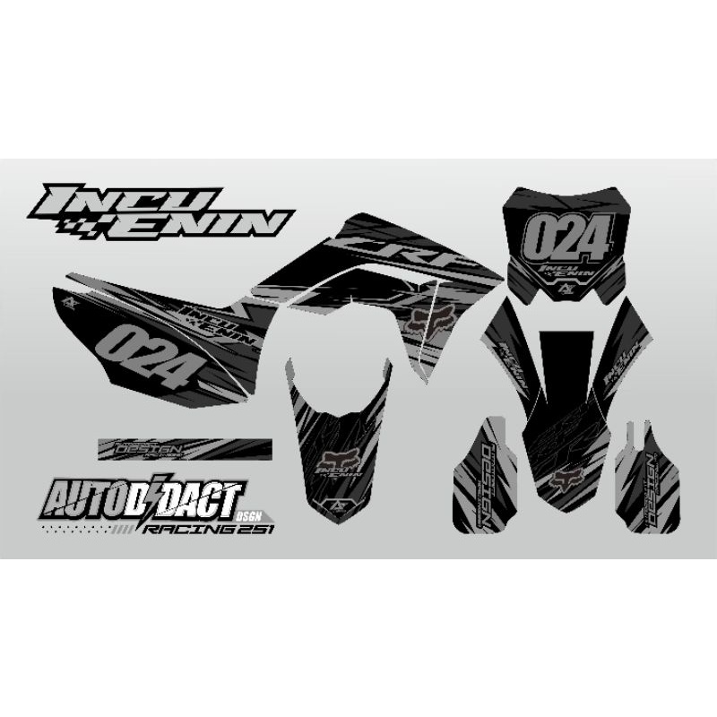 DECAL CRF STICKER CRF SUPERMOTO TRABAS BEBAS GANTI NOMOR NAMA WARNA