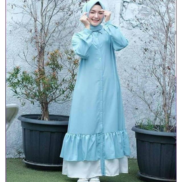 Fashion Hijab Casual Blue Dress