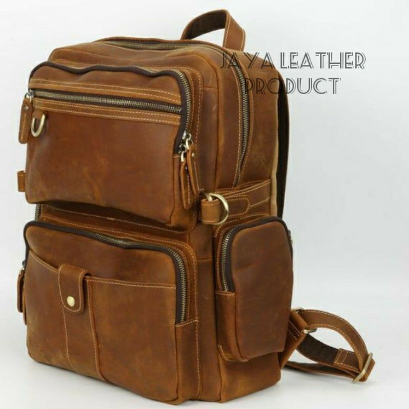 TAS RANSEL TAS BACKPACK KULIT ASLI CRAZY HORSE.JK04