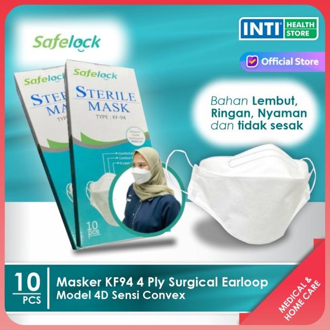 DISKON Safelock | Masker KF94 4 Ply Surgical Earloop | Model 4D Sensi Convex