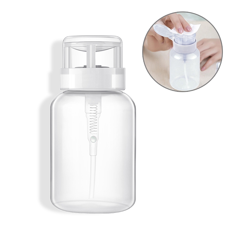 200ml Plastic Nail Polish Remover Refillable Bottle / Press Pumping Dispenser Bottle / / Portable Travel Nail Remover  Container  Bottles