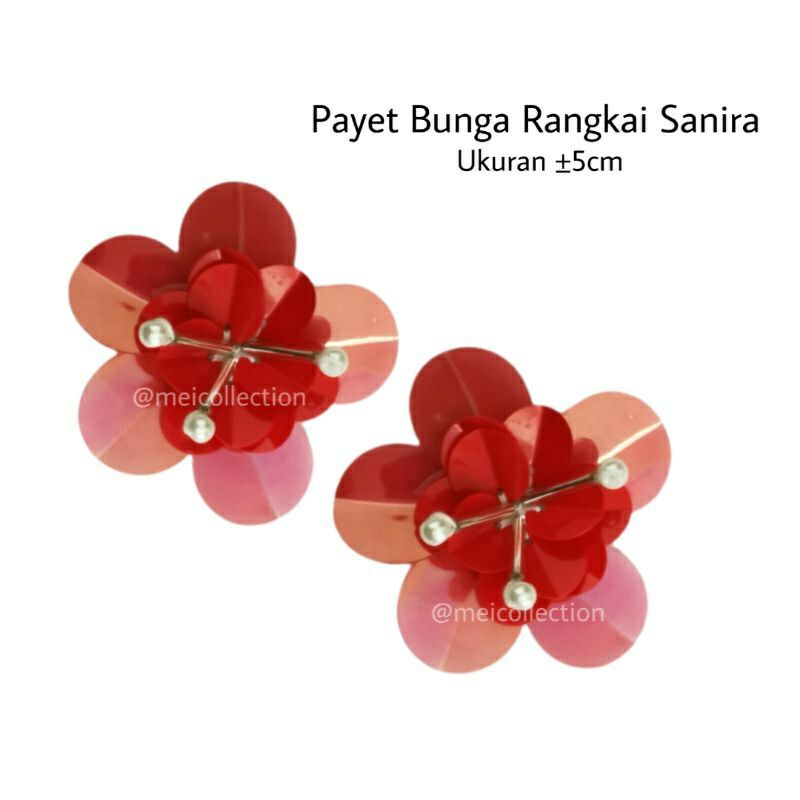 payet rangkai bunga 3D APB Sanira | payet bunga 3D | bunga sequin | kebaya gaun