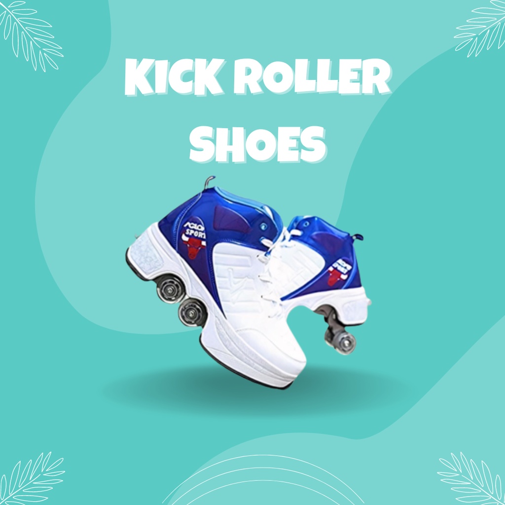 (3) Roller skate shoes / Kick roller shoes / Rollershoes / Sepatu roda / roler skates / shoe Sepatu roda 4 orang dewasa