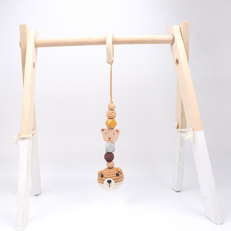 Mary 3pcs / Set Mainan Rattle + Teether + Bel + Ring Kayu Untuk Aksesoris Stroller / Tempat Tidur Bayi Nur