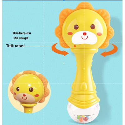 HIPPO LAND Mainan Kerincingan Bayi / teether rattle stick/mainan gigitan bayi BPA FREE 189