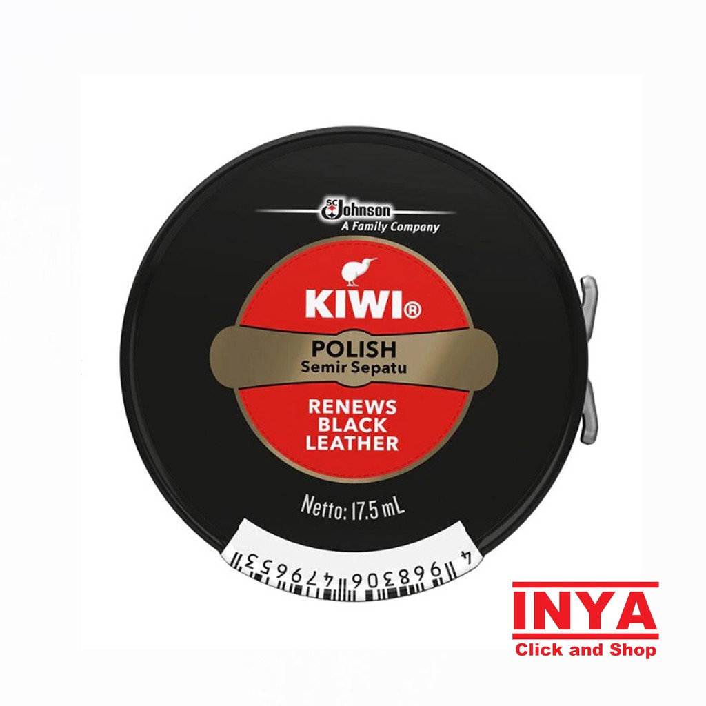 KIWI POLISH RENEWS BLACK LEATHER 17.5ml - Semir Sepatu Padat Hitam