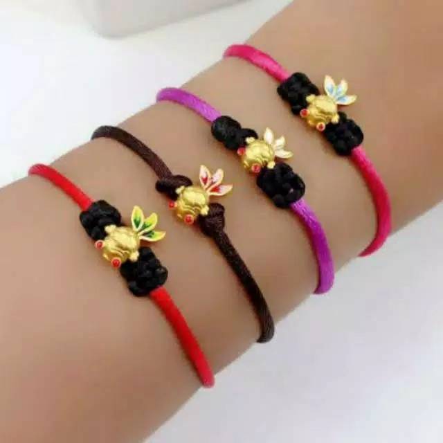 Gelang emas hongkong Charm ikan mini cat 24K