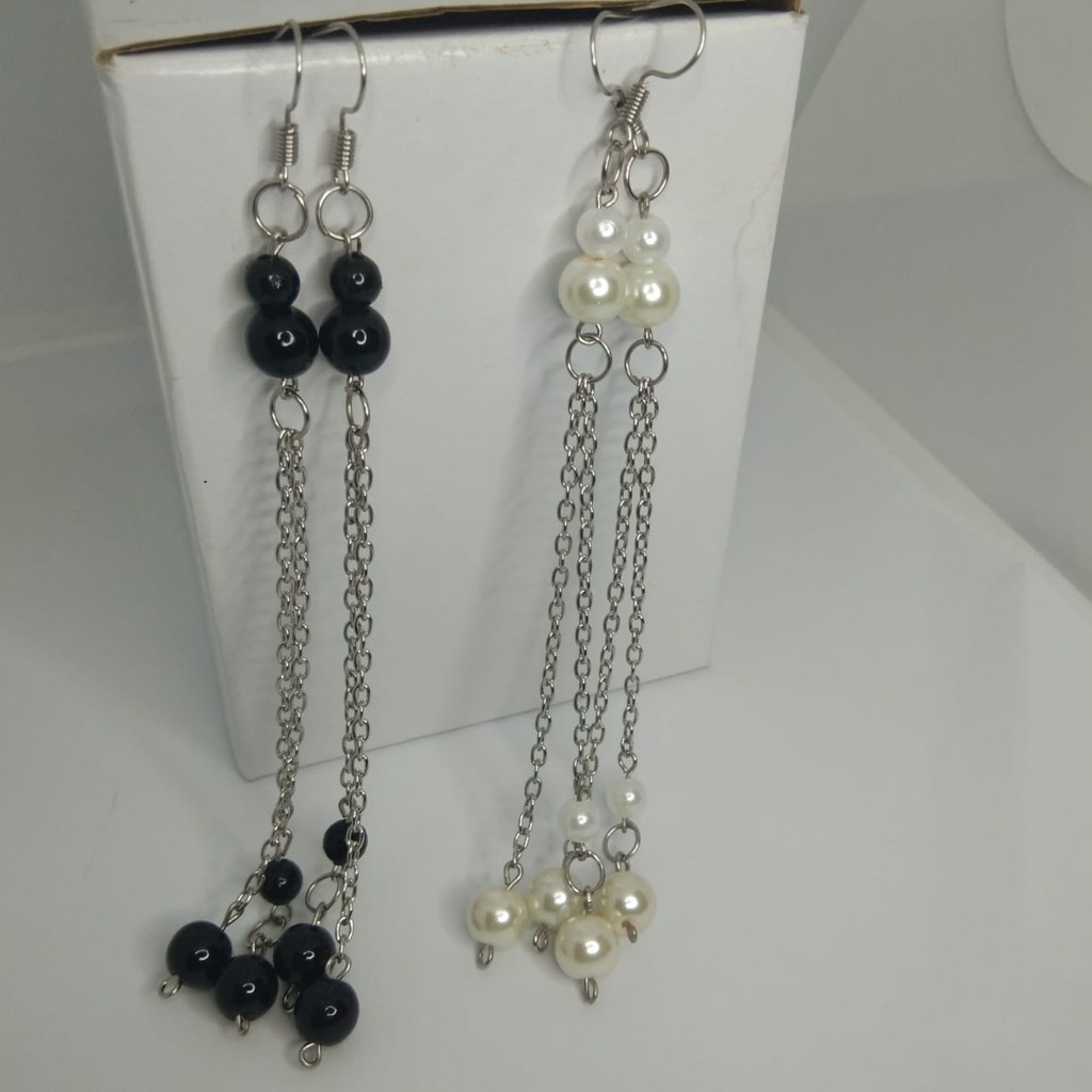 Anting Hijab Rantai Panjang Mutiara Anting Wanita/ Anting Hijab Rantai Mutiara / Anting Aksesoris