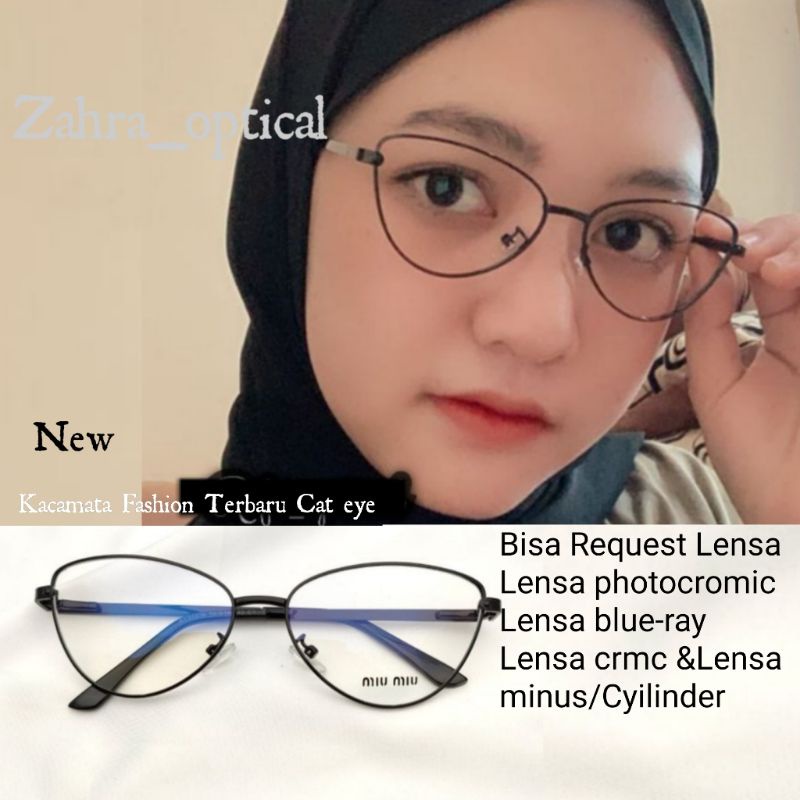 KACAMATA CAT EYE TERBARU KACAMATA MIU MIU KACAMATA WANITA KACAMATA FASHION Bisa Request Lensa