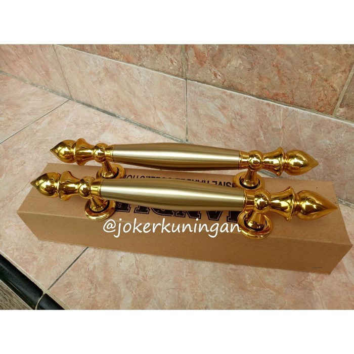 Handle pintu rumah / Handle pintu kuningan motif sawo GOLD brass