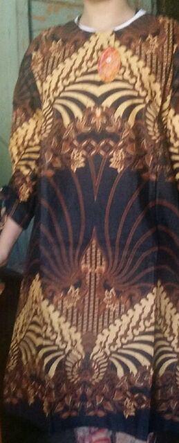 Batik Couple Tunik Serut Merak Sogan / Couple Tunic Serut Merak Coco Sogan Dress Seragam Batik