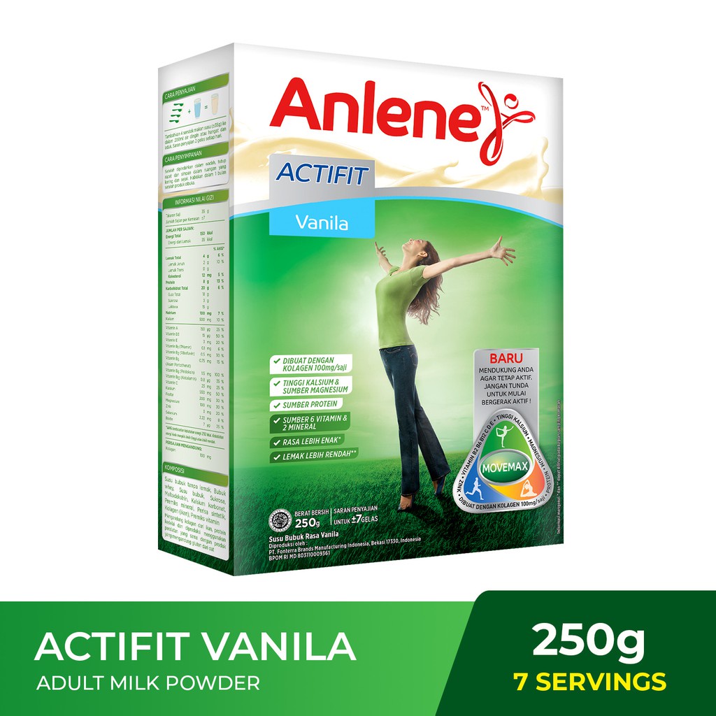 

ANLENE ACTIFIT COKELAT ORIGINAL VANILA 240 GRAM