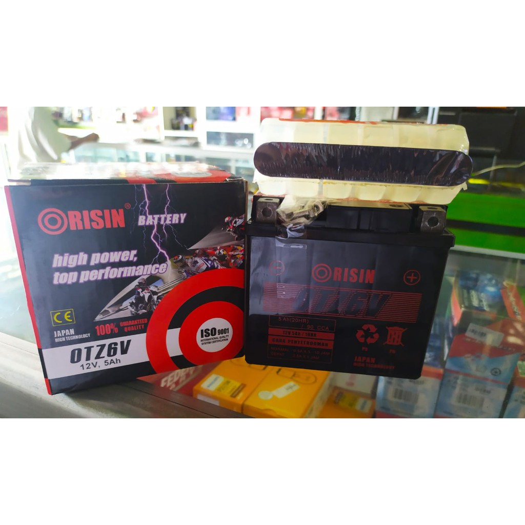 Aki Kering 6 Ampere Satria FU 150 Vario 125 150 Beat EsP Sonic ORISIN GTZ6V-BS 12V 6Ah GTZ6S