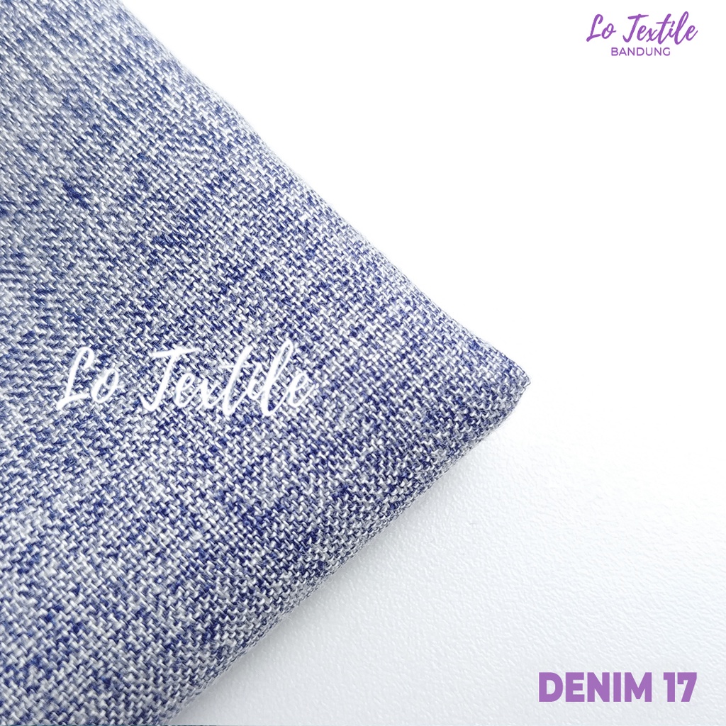 Kain Katun Madinah Fodu 0.5 Meter (Seri 1) - Bahan Cotton Madina Medina-Biru Denim - 17