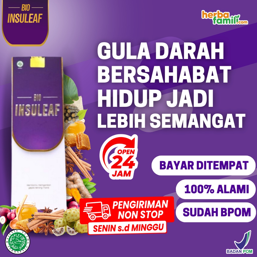 ORIGINAL Bio Insuleaf – Herabal Alami Bantu Atasi Kencing Manis Diabetes Turunkan Gula Darah Asam Urat Kolesterol