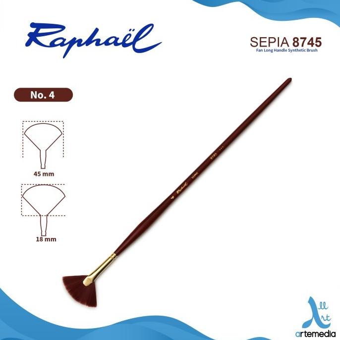 

Kuas Lukis Raphael 8745 Fan Sepia Acryl Synthetic Brush Long Handle ---READY---