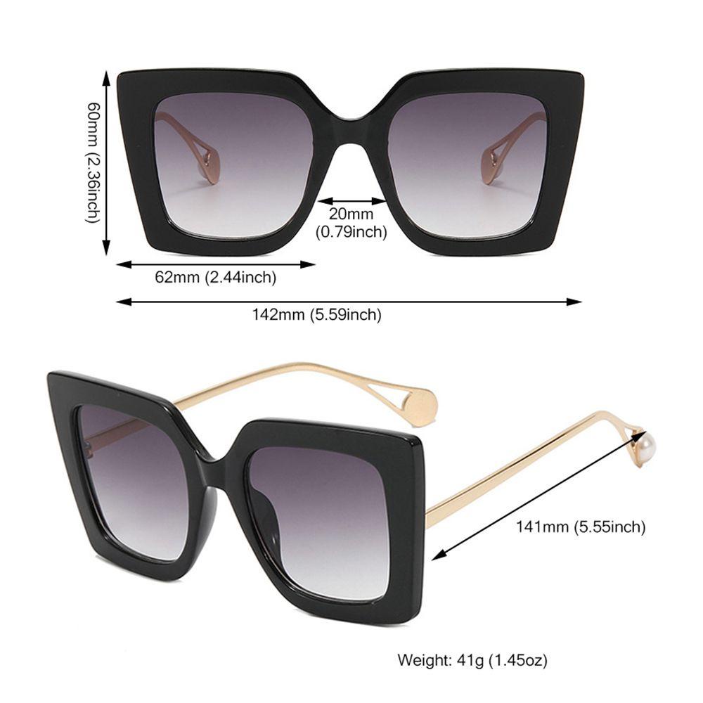 Lily Oversized Sunglasses Vintage Square Fram Komputer Kacamata Metal