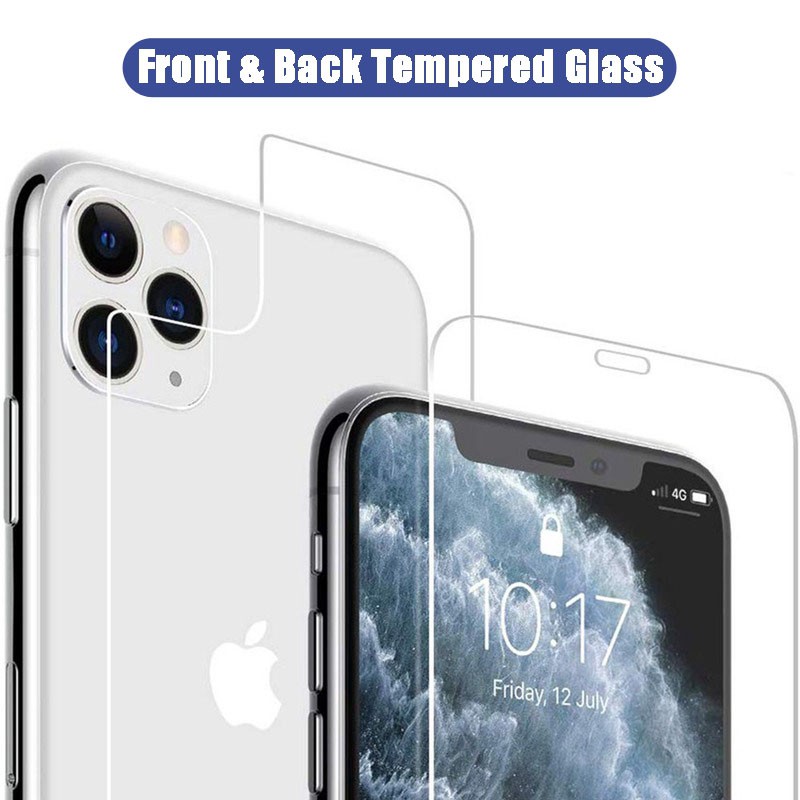 Tempered Glass Pelindung Layar Depan Dan Belakang Untuk IPhone 13 12 11 8 7 6 6s Plus Pro MAX XR XS MAX X