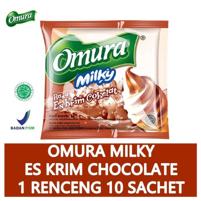 [MINUMAN SACHET] Powder Drink Omura Milky Rasa Es Krim Cokelat (1 Renceng)