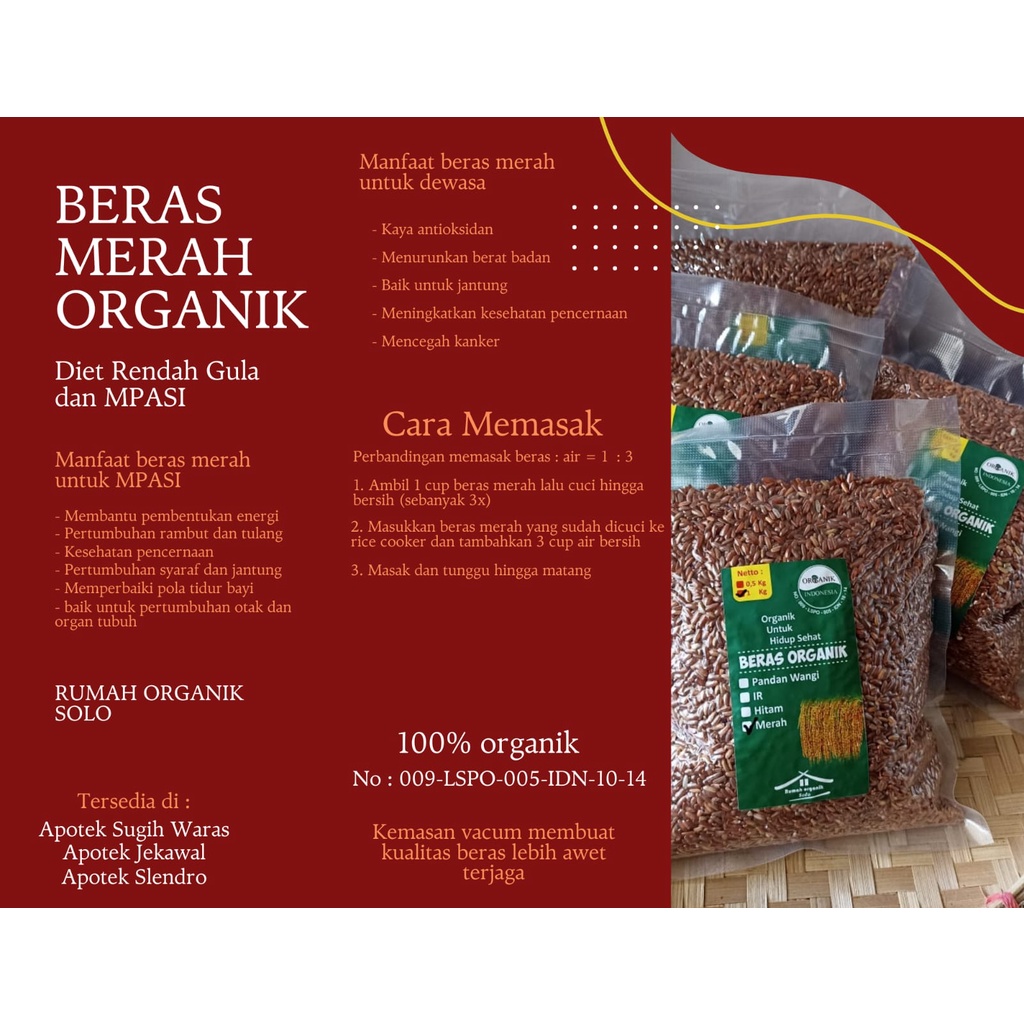 

Beras Merah Organik (Rumah Organik Solo)