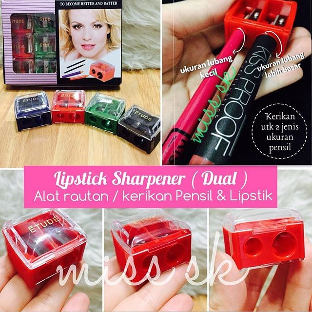 

Alat kerikan Rautan Lipstik Dual ( lipstick Sharpener ) Pens