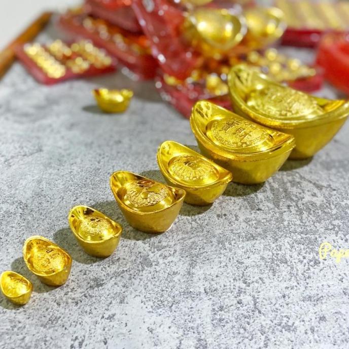 .........] Dekorasi Uang Emas Balok, Tael Emas, Uang Emas China, Imlek, Sincia
