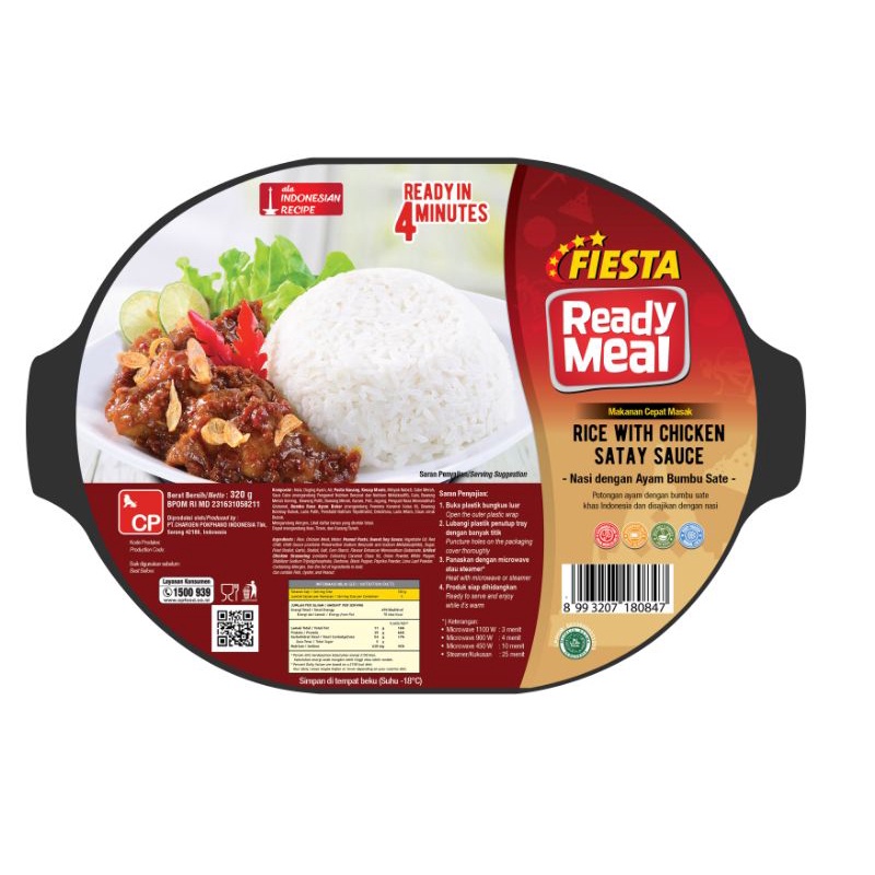

FIESTA Siap Saji Nasi Dengan Sate Ayam / READY MEAL RICE WITH CHICKEN SATAY SAUCE | Berat Bersih
