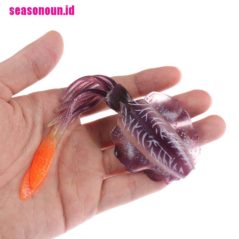 (seasonoun) Umpan Pancing Soft Bait Bentuk Cumi-Cumi Menyala