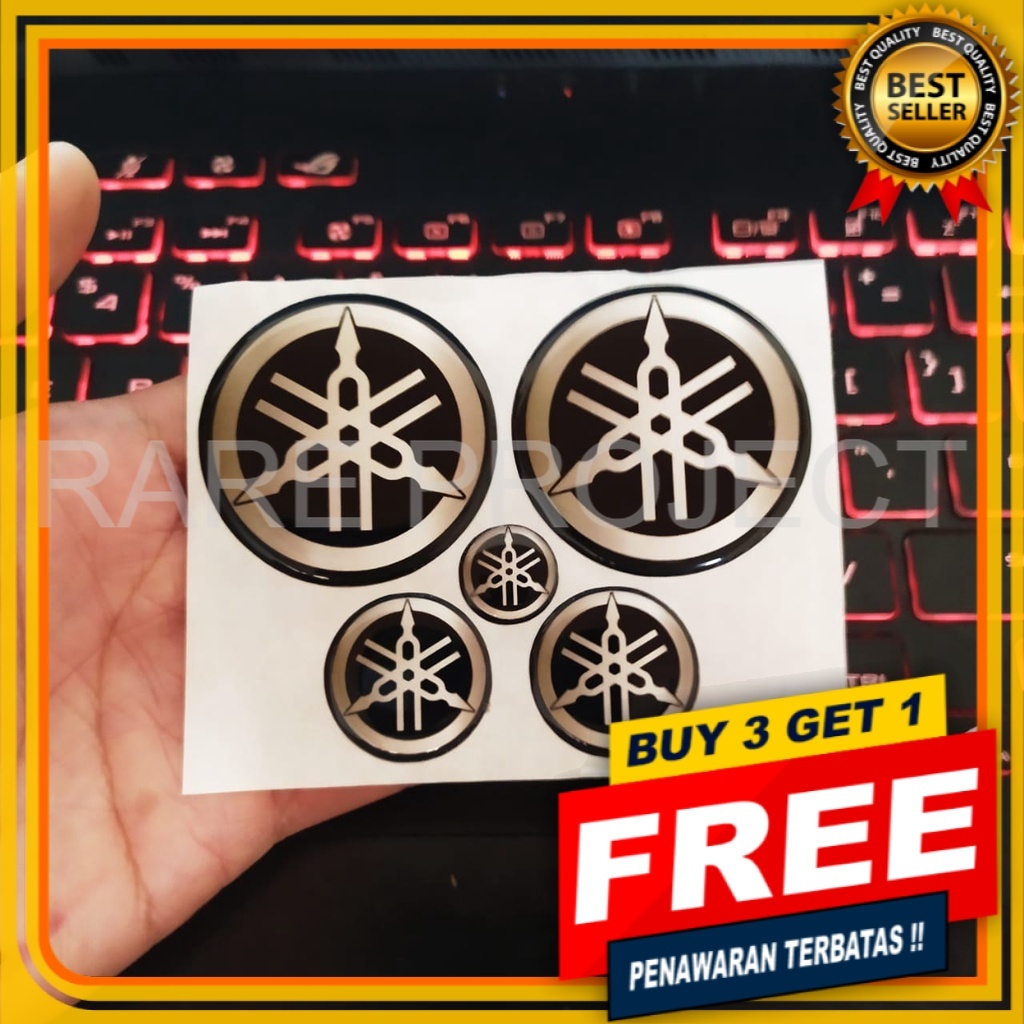EMBLEM LOGO YAMAHA HITAM GARPUTALA NMAX DAN AEROX LEXI STIKER MOTOR NMAX 1 SET