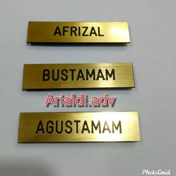 

Kekinian Papan nama dada grafir kuning emas -MAGNET!