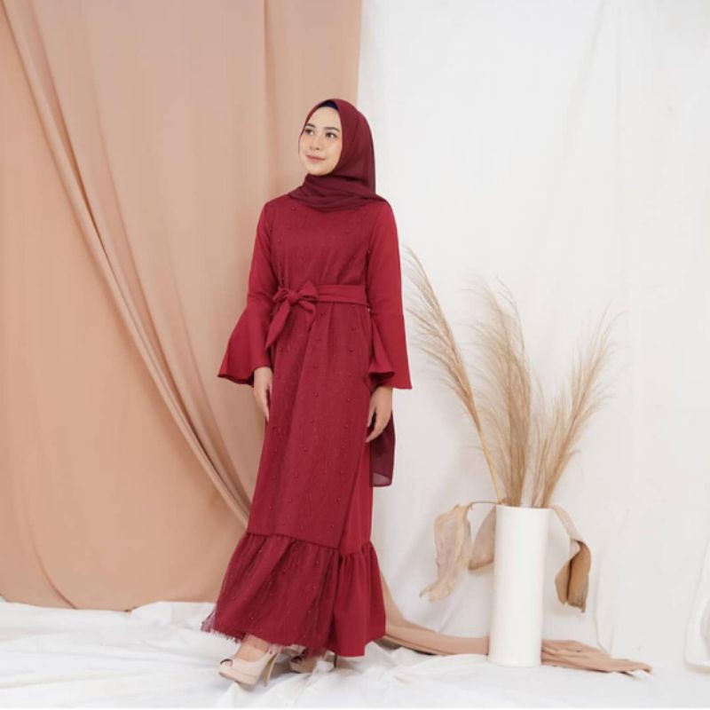 IRENE DRESS MAROON (MK111)