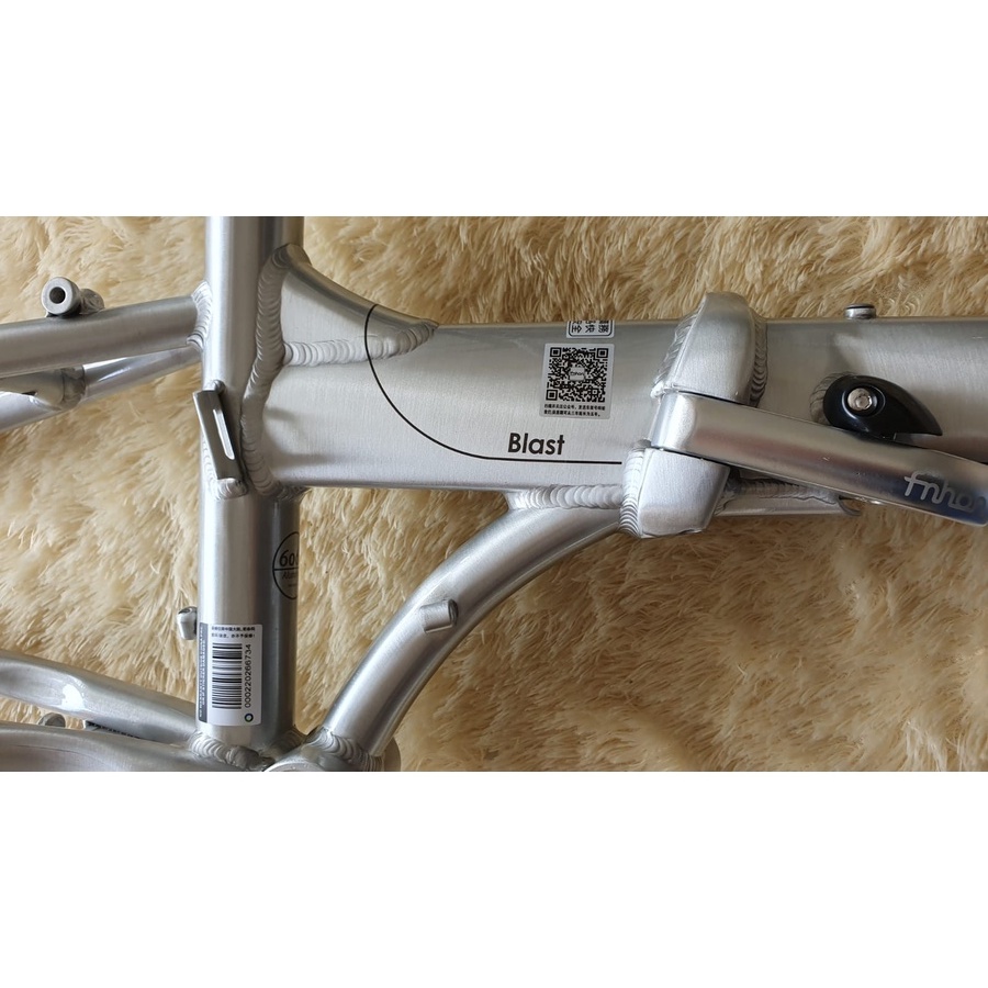 Frame Fork plus Handlepost Fnhon Blast V Brake 20 22 inch Warna Silver Alloy